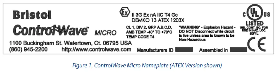 EMERSON D301761X012 ControlWave Micro - Fig 1