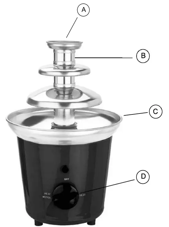 LIVING CO SBL-811 Chocolate Fountain Red Mid Red Mid-1