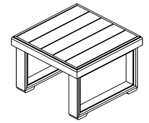 NOBLE HOUSE 109045 Square Wood Outdoor Coffee Table