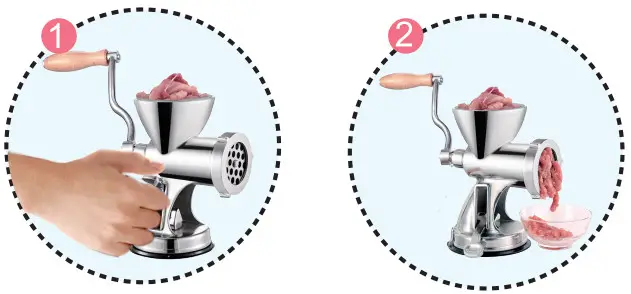 VEVOR JRJXPSJRJ00000001V0 Hand Operated Stainless Steel Sucker Meat Grinder - Fig 3