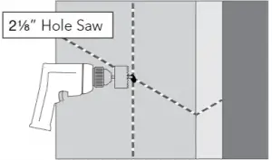 Drill hole with hole saw