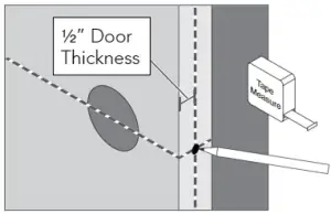 Measure and mark 1 2 door thickness