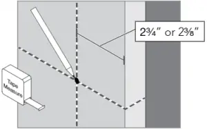 Measure backset and mark center of hole