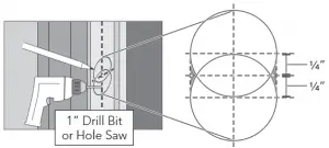 Measure, mark and drill two