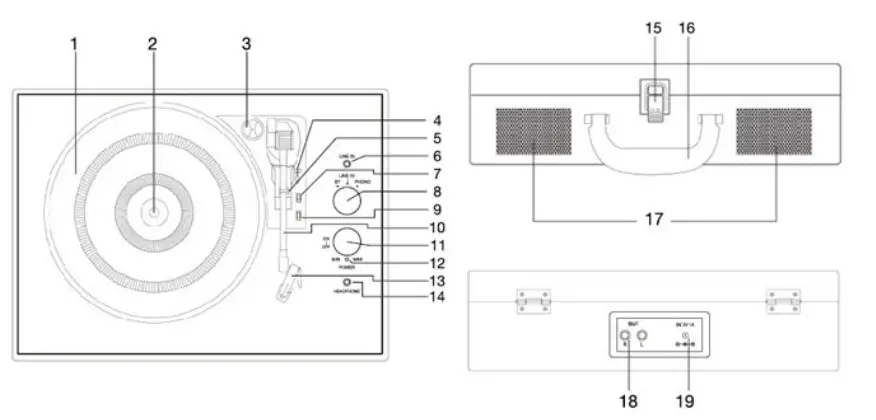 Victrola-VSC-550BT-BRW-Vintage-3-Speed-Bluetooth-Portable-Suitcase-Record-Player-Fig-2