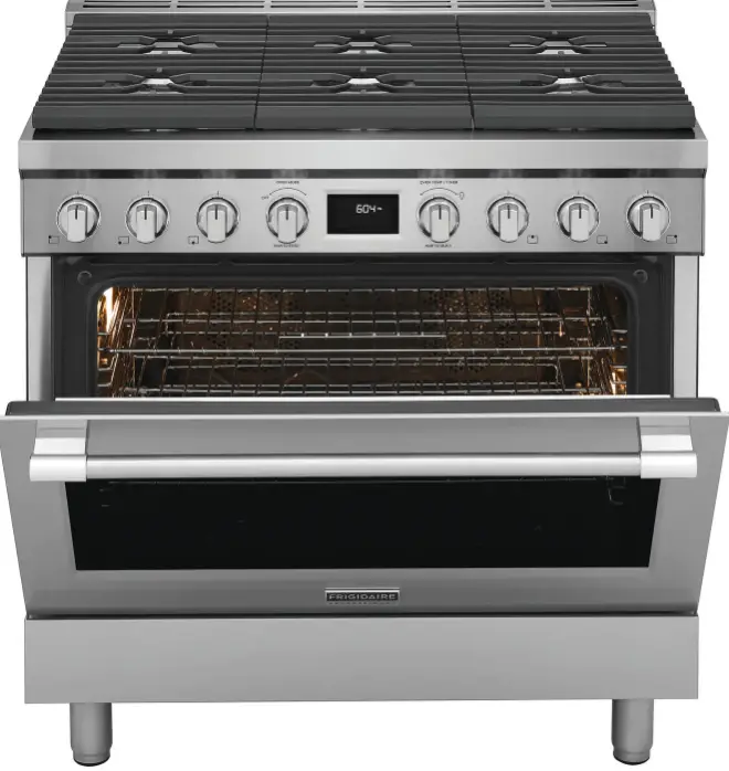 FRIGIDAIRE PCFD3670AF Professional 6 Inch Stainless Steel Dual Fuel Freestanding Range