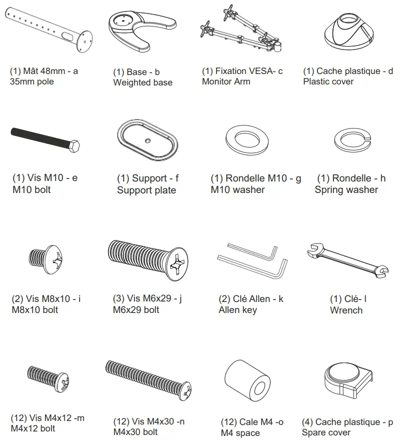 Kimex 015-1253 Desk Stand For 3 Pc Monitors - fig 1