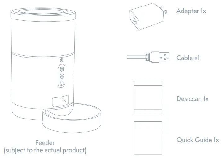 TESLA TSL-PC-BL4 Smart Pet Feeder -Camera - LIST OF ACCESSORIES