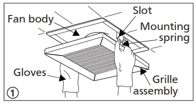 Panasonic RG-M79A Pick A Flow Ventilating Fan - Install grille