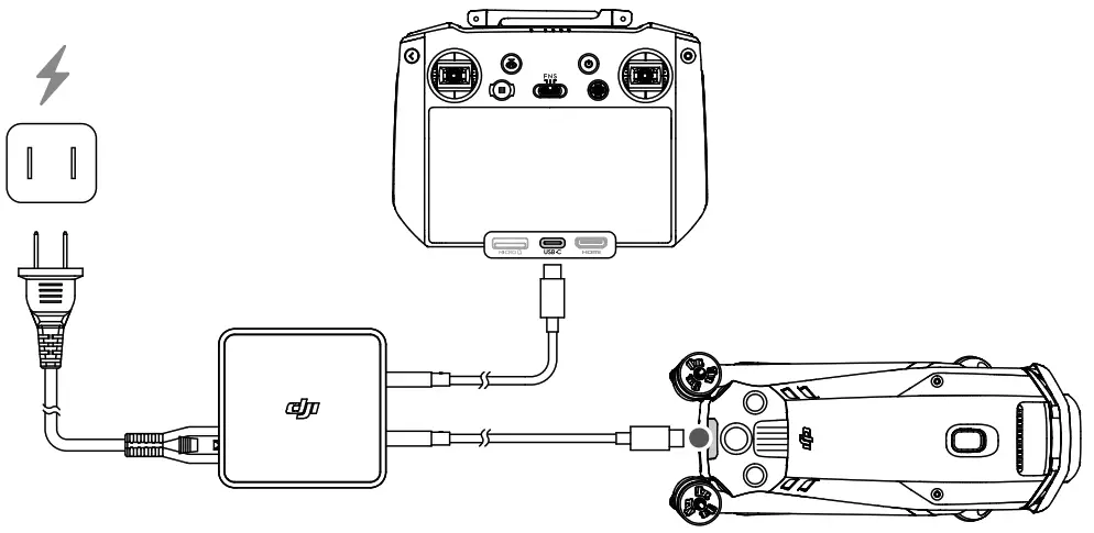dji Mavic 3E Commercial Drone - Charging the Battery