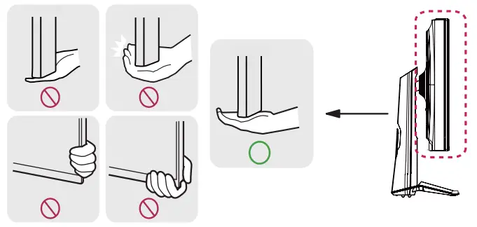 LG 24GN65R UltraGear LED Monitor - side of the monitor