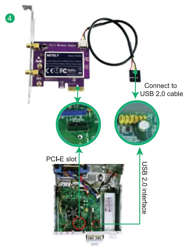 NETELY AX5400 5400Mbps PCIE WiFi Adapter for Windows - Fig 2