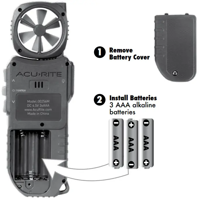 ACURITE 00256 Portable Anemometer - SETUP