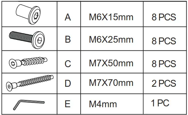 Kmart Timber Plant Stand Instruction - Hardware list
