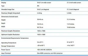 FIG 23 Technical specifications