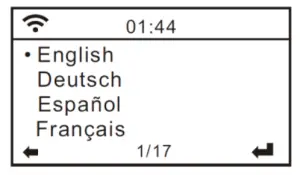 audizio 102.231 Bari Wifi DAB Radio - language on the radio