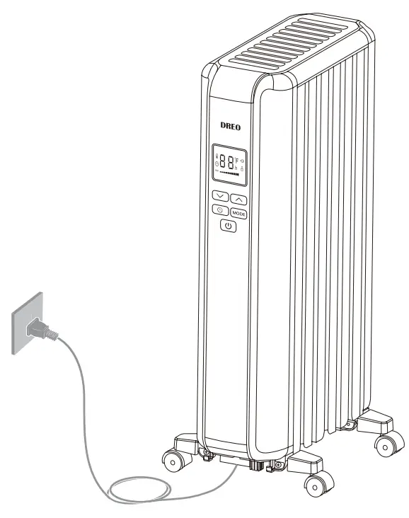 DREO DR-HSH005 1500W Electric Portable Space Oil Filled Heater - Setup Instructions 3