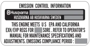 Emission Control Infromation