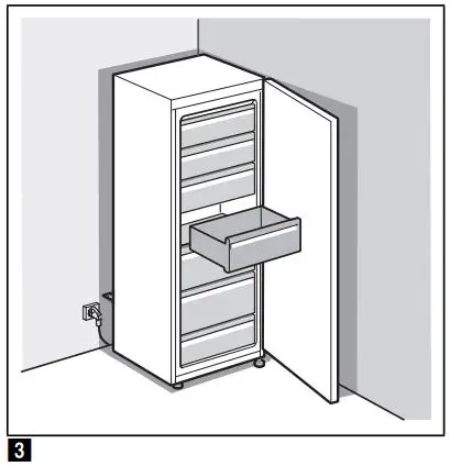 BOSCH GSN58AW41 Freestanding Upright 360L Freezer Instruction Manual - Distance from wall