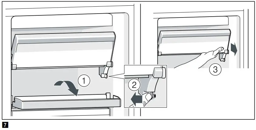 BOSCH GSN58AW41 Freestanding Upright 360L Freezer Instruction Manual - Freezer compartment flap