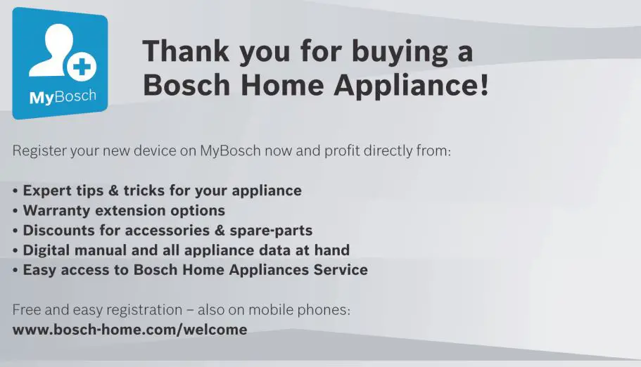 BOSCH GSN58AW41 Freestanding Upright 360L Freezer Instruction Manual - Thank You Page