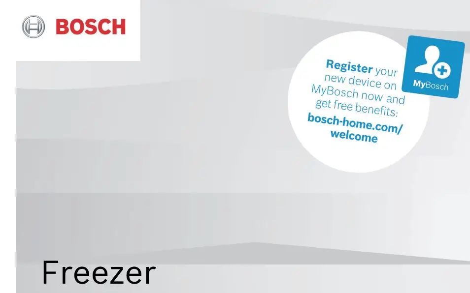 BOSCH GSN58AW41 Freestanding Upright 360L Freezer Instruction Manual