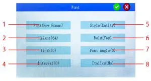 Fitnet KL-740 Handheld Printer - Font Settings