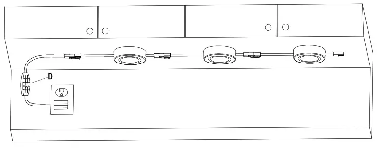 HOME DEPOT 22333NKIT WH 3 Light LED AC Puck Light Kit - Installation Option 4