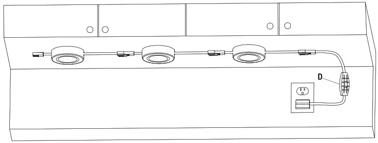 HOME DEPOT 22333NKIT WH 3 Light LED AC Puck Light Kit - Installation Option 9