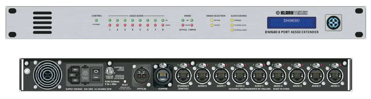 Klark 8-port Aes50 Extender User Guide