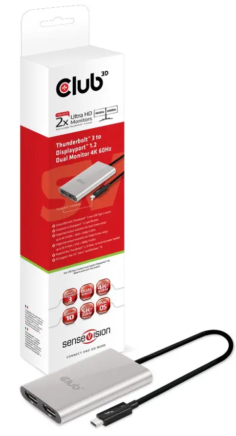 Club3D Thunderbolt 3 CSV 1577 USB Type C Video Splitter - USB Type C Video Splitter