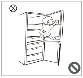 Midea MDRT645MTF46 Refrigerator Top Freezer - Warnings for using 3
