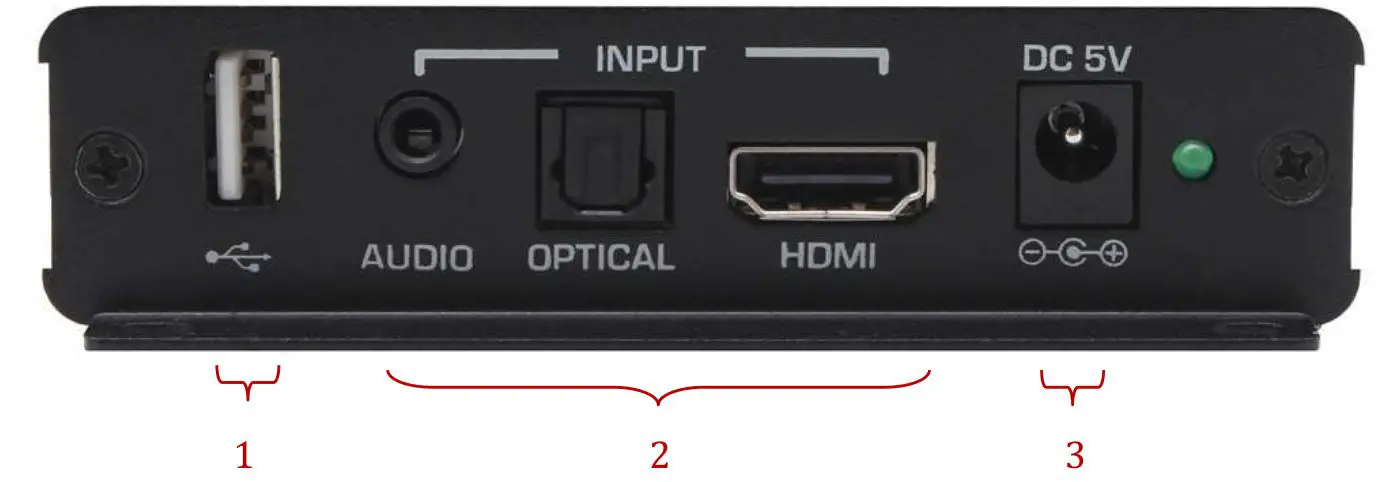 HALL RESEARCH SC-HD-2B 4K UHD HDMI 2.0 Scaler and Audio Embedder - Input Connections