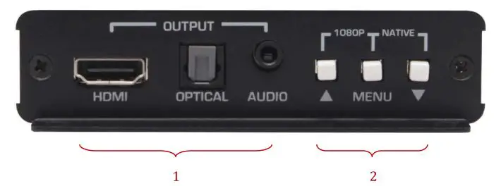 HALL RESEARCH SC-HD-2B 4K UHD HDMI 2.0 Scaler and Audio Embedder - Output Connections