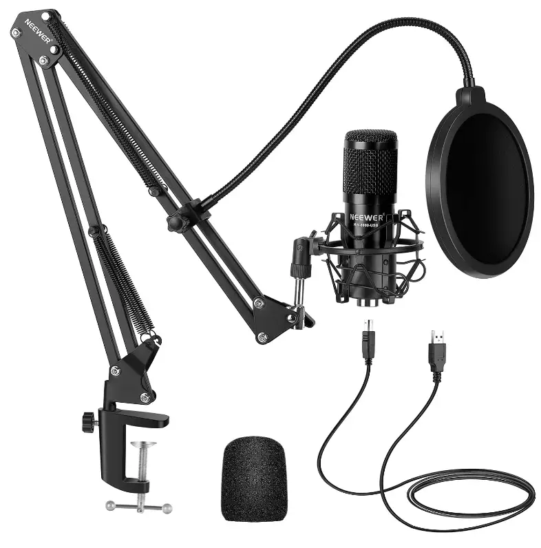 Neewer-USB-Microphone-Kit-Plug-Play-192kHz-24-Bit-Supercardioid-Condenser-Mic-image