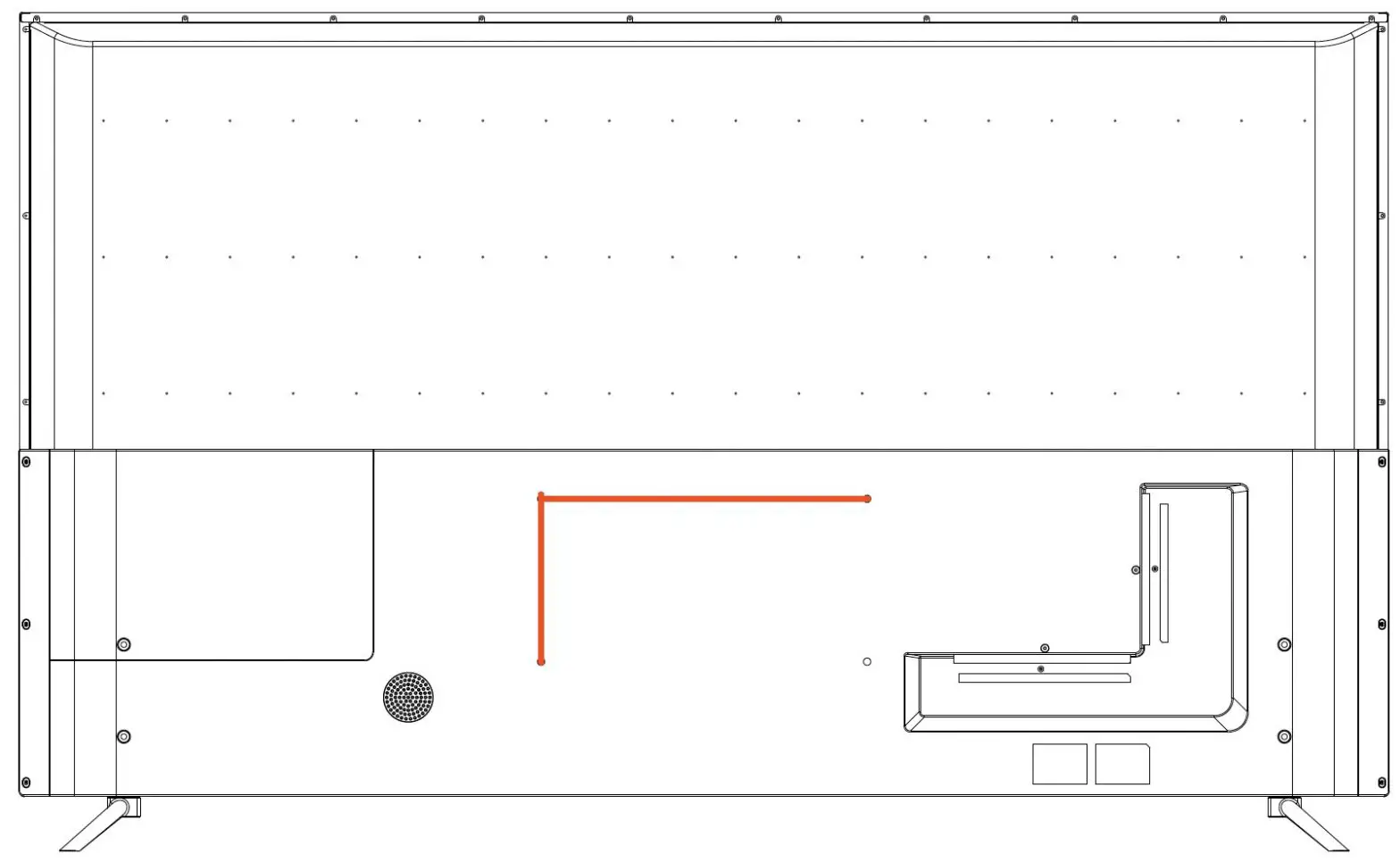 SEIKI 75” Ultra HD Smart Tv BACK OF TV
