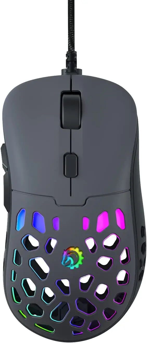 Buy DREVO Osprey Wired RGB Gaming Mouse, PixArt PAW3327 Optical Sensor with Max 12000 DPI, 6 Programmable Buttons, 65g Lightweight Honeycomb Shell with Ultra-Soft Cable - Gray Online in Saint Helena, Ascension