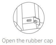 Open the rubber cap