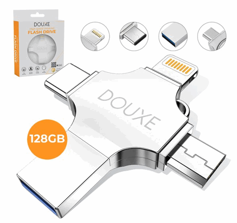 DOUXE TO3 USB Stick 128GB 4 in 1 Flash Drive
