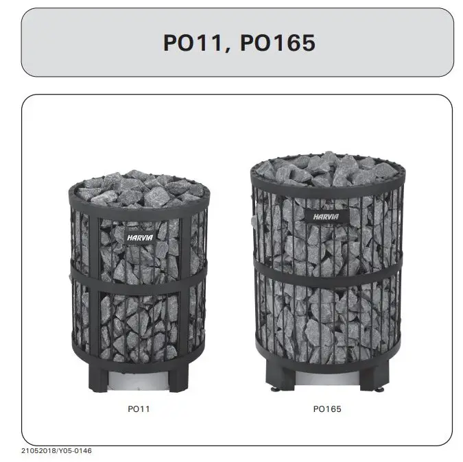 HARVIA PO165 Electric Sauna Heater Instruction Manual