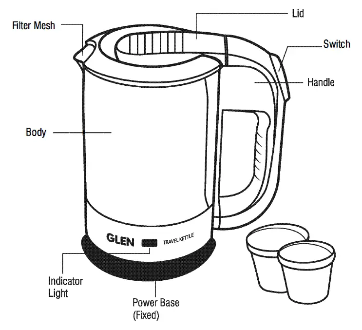 GLEN-SA-9015-DX-Electric-Kettle-Plastic-Clad-Stainless-Steel-fig-1