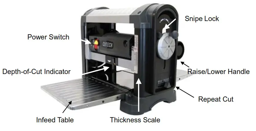 CUTECH 40200H CT 13 Inch Spiral Cutterhead Planer - FEATURE IDENTIFICATION