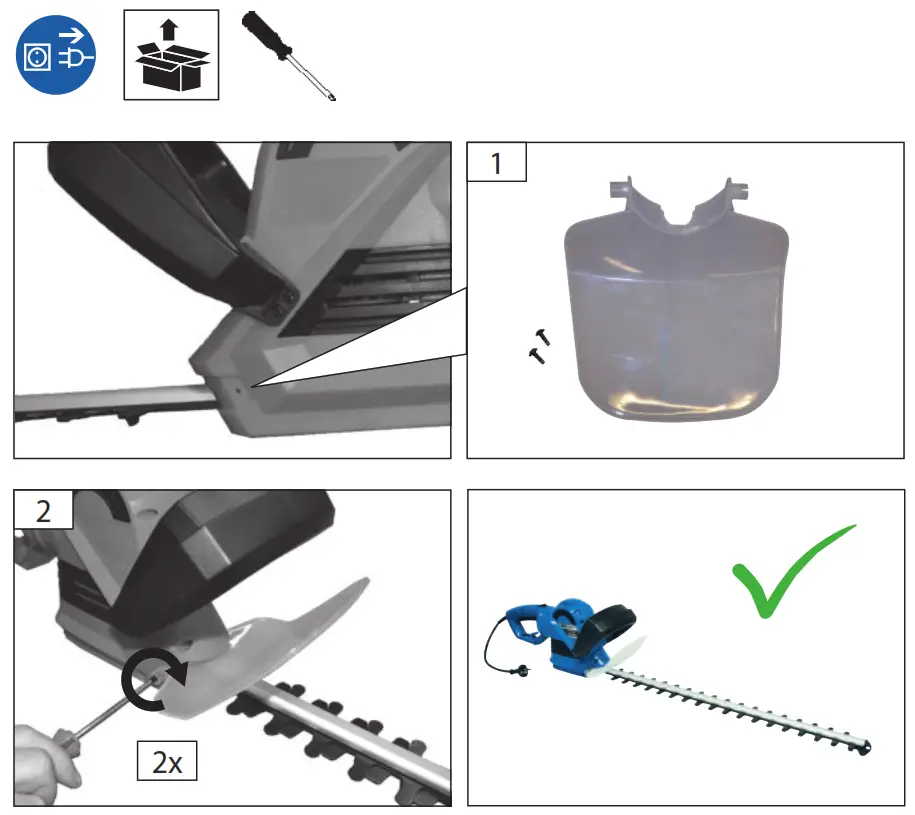 Gude GHS 690 L Electric Hedge Trimmer - Assembly