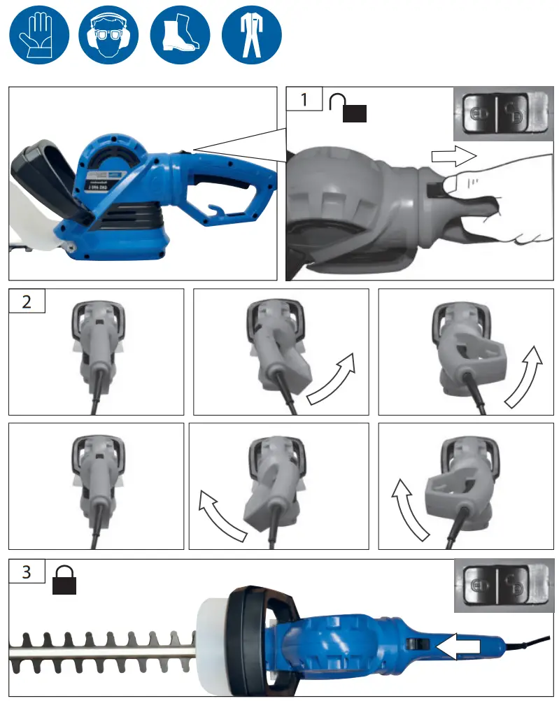 Gude GHS 690 L Electric Hedge Trimmer - Operation3