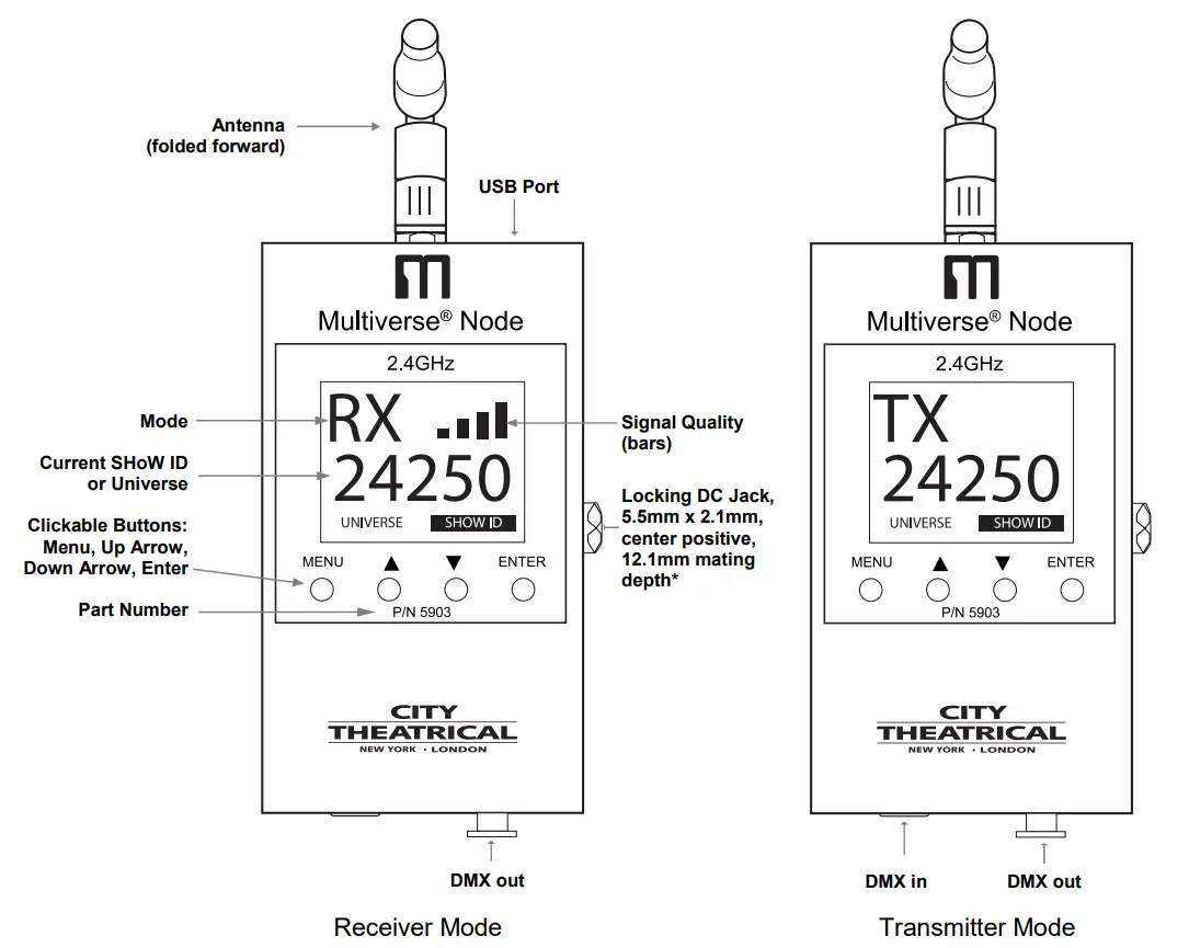CITY THEATRICAL 5903 Multiverse Node Hanging Basket - power supply c