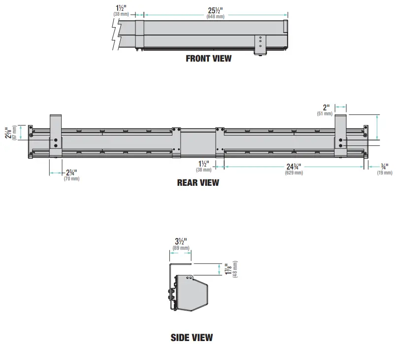 DRAPER Targa Floating Mounting Brackets - Dimensions