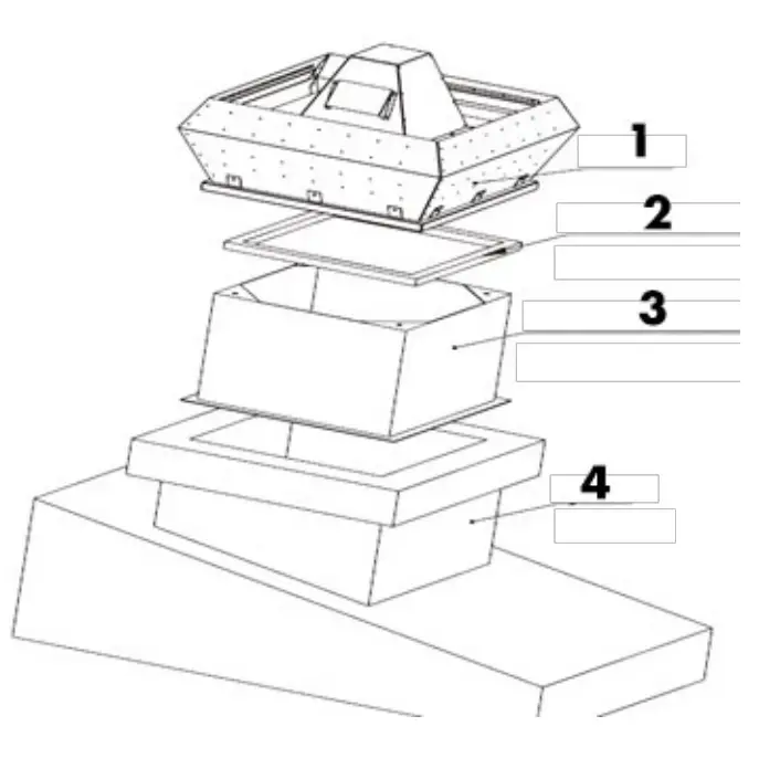 HAVACO RKV 450 5500 T Roof Type Radial Fans with Vertical Air Discharge - DRAWING 2