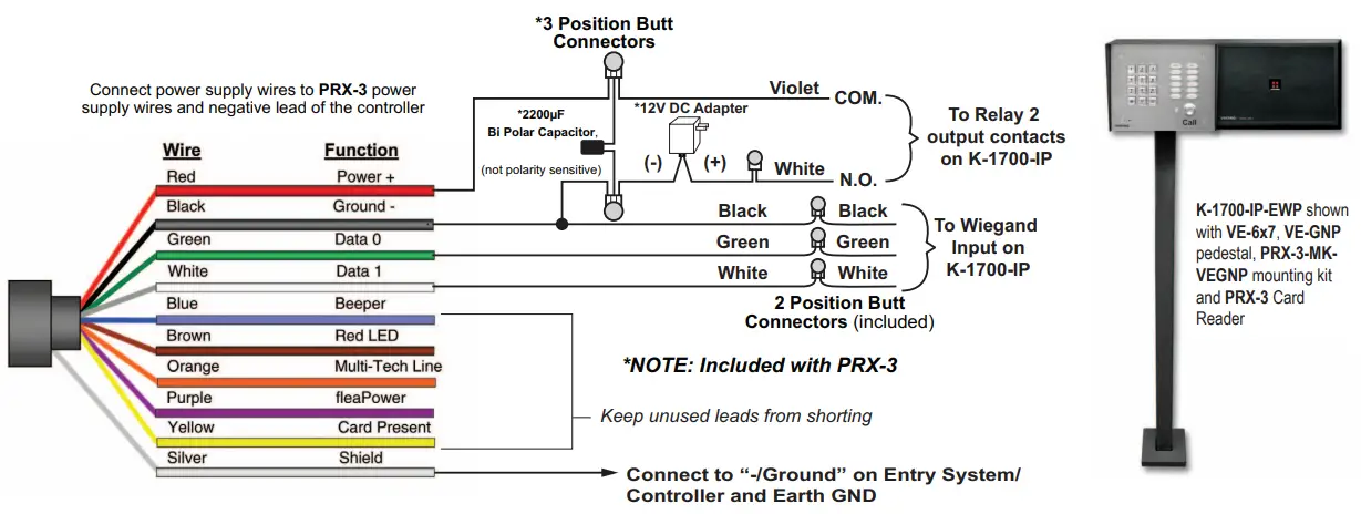 VIKING ELECTRONICS K-1700-IP Bronze VoIP Entry Phone with Keypad - fig 4