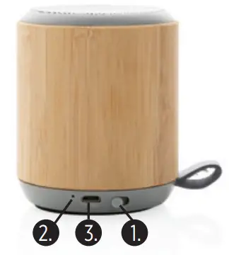 XDCOLLECTION P329.37X Bamboo and fabric 3W wireless speaker brown