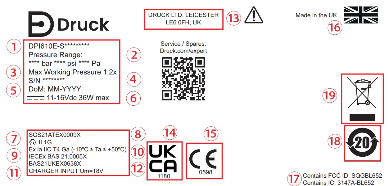 Druck DPI 610E Series Portable Pressure Calibrator - fig